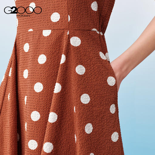 G2000女装SS26商场新款【泡泡纱】清纯甜美波点收腰背心连衣裙61231076 商品图2