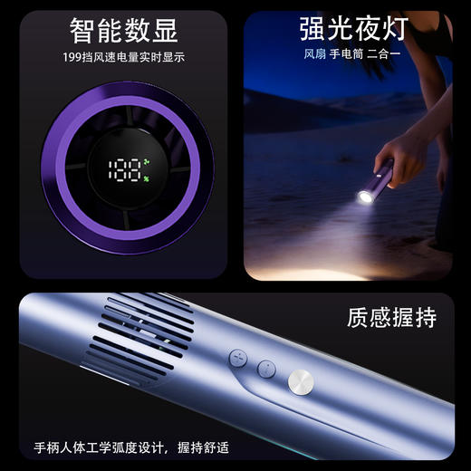 AURARO创意手电筒折叠口红风扇，不止是风扇！夏日清凉+夜间安全感一键get，掌心里的科技美学 商品图1
