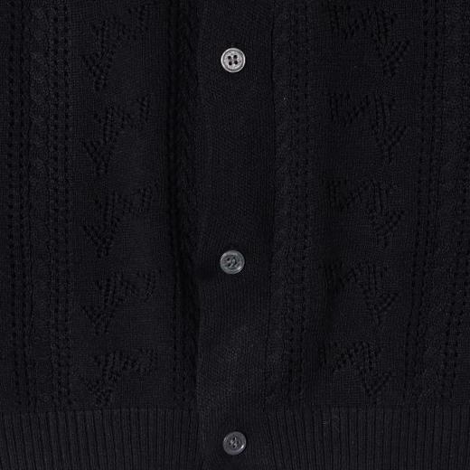 SDSA男装2026新款高贵轻奢复古镂空针织纽扣翻领短袖T恤百搭休闲 商品图3