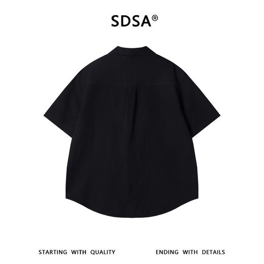 SDSA男装2026新款轻奢古巴领可调节袖短袖衬衫宽松翻领休闲上衣 商品图4