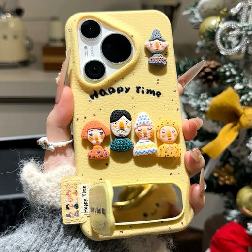 【自带补妆镜❗实用满分】立体趣味人偶适用苹果17promax手机壳iPhone15保防摔护套13。ri 商品图1