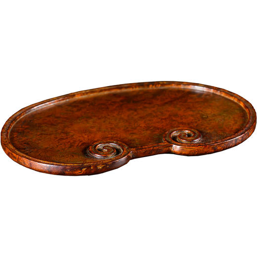 清	瘿木整挖如意形香盘 商品图5