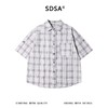 SDSA男装2026新款高贵轻奢日系少年感撞色格纹格子短袖衬衫百搭 商品缩略图0