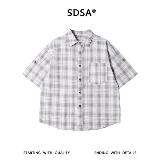 SDSA男装2026新款高贵轻奢日系少年感撞色格纹格子短袖衬衫百搭 商品图0