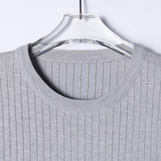 SDSA男装2026新款高贵轻奢日系简约竖纹撞色针织圆领短袖T恤休闲 商品图2