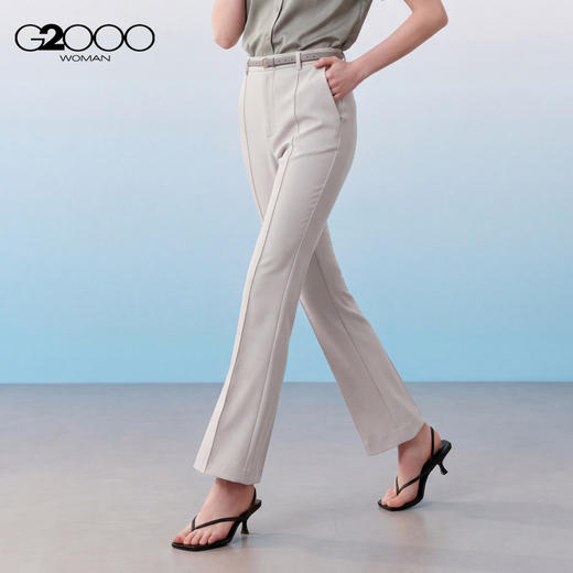 G2000女装SS26商场新款【多面弹/配赠腰带】时尚百搭修身喇叭休闲裤61269054 商品图0