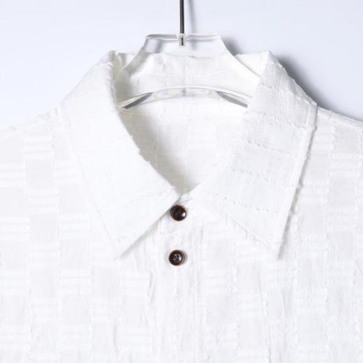 SDSA男装2026新款高贵轻奢简约显瘦竖纹提花短袖衬衫百搭时尚上衣 商品图1