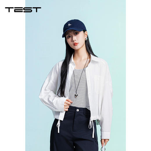 夏上新韩系松弛感抽绳收腰宽松休闲设计感两件套1262061 商品图0