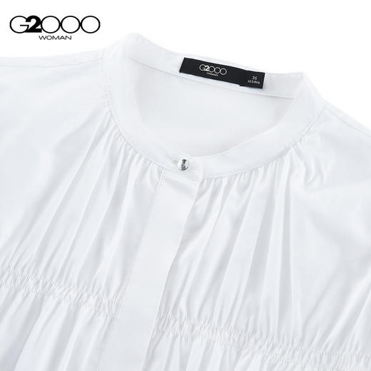 G2000女装SS26商场新款【棉质莫代尔】柔软温柔甜美短袖休闲衬衫61243421 商品图3