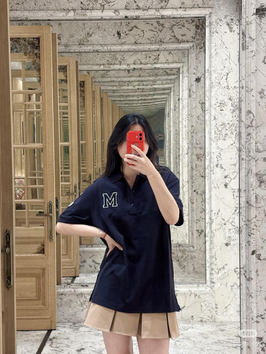 蒙口 26ss刺绣字母标识贴饰短袖POLO衫 商品图1