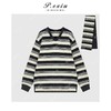 04-4潘依绣丁丁宠粉复古磨毛撞色条纹围巾V领宽松长袖针织上衣M9149 商品缩略图1