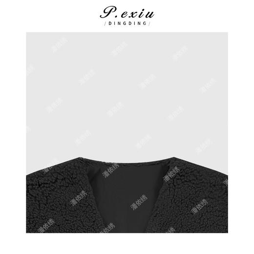 04-4潘依绣丁丁宠粉韩系慵懒风摇粒绒两面穿V领长袖棉服外套H2599 商品图2