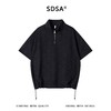 SDSA男装2026新款提花格纹半拉链立领短袖T恤下摆抽绳设计百搭 商品缩略图0