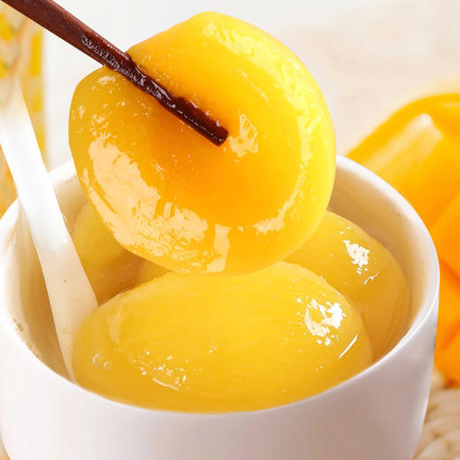 【圆润饱满❗鲜嫩多汁】清爽果味，Q弹爽滑，黄桃罐头510克4瓶装水果罐头糖水罐头网红零食整箱。ri 商品图3