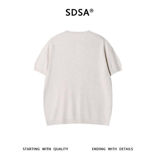 SDSA男装2026新款高贵轻奢简纯色半纽扣亨利领肌理针织短袖T恤 商品图4