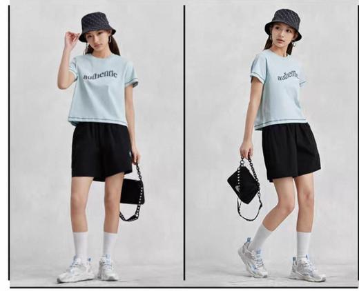 XXMKappa卡帕背靠背短袖女夏正肩T恤短款字母半袖上衣潮 商品图1