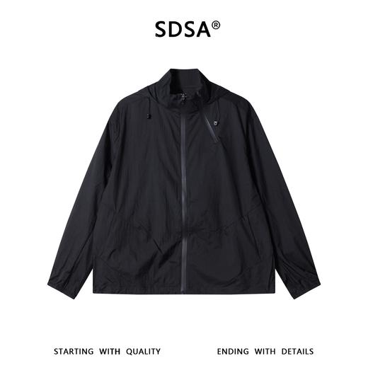 SDSA男装2026新款高贵轻奢简约纯色松紧拉链立领夹克外套百搭时尚 商品图0