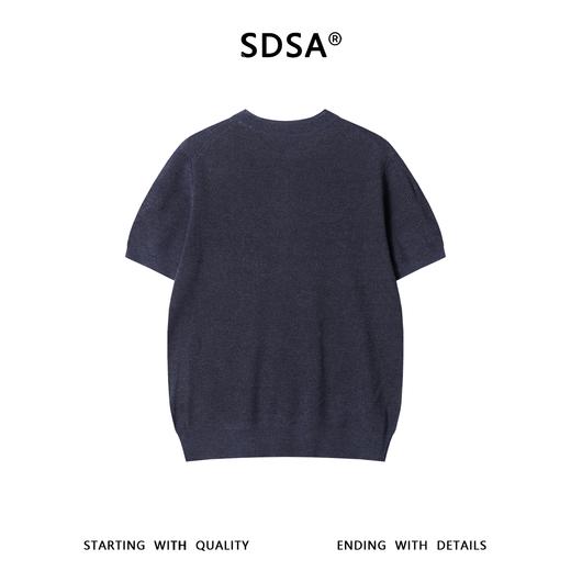 SDSA男装2026新款轻奢老钱风简约纯色针织圆领短袖T恤百搭休闲 商品图4