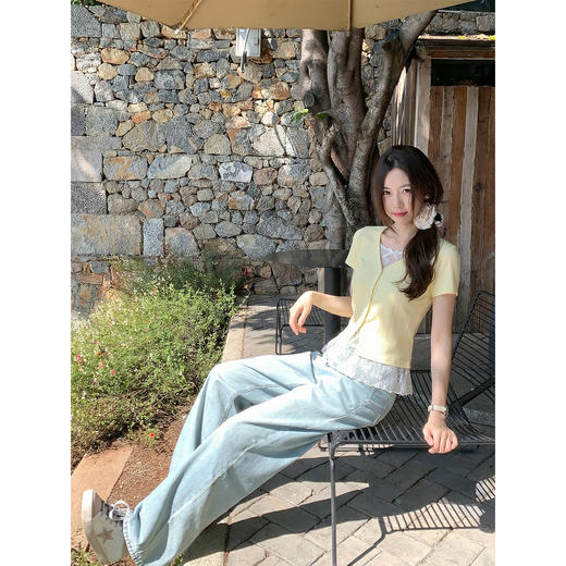 <曾小咸推荐>4.14现货秒杀 ！微信超特价！韩系蕾丝花边假两件短袖 日常129.99 立减70 秒杀59.99！！ 商品图4