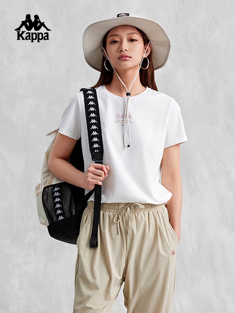 XXMKappa卡帕背靠背凉感运动短袖女夏季休闲正肩t恤半袖上衣