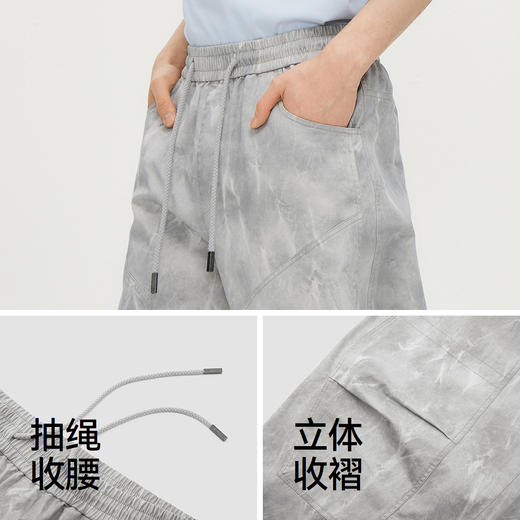 森马休闲裤男夏季潮流印花弯刀廓形裤2026新款时尚个性做旧脏脏裤 商品图3