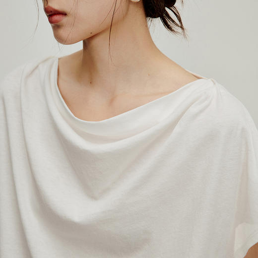 【林栖设计小店】明月疏星|米白色棉麻蓝印花纹
夏新款百搭T恤短袖1962185 商品图5