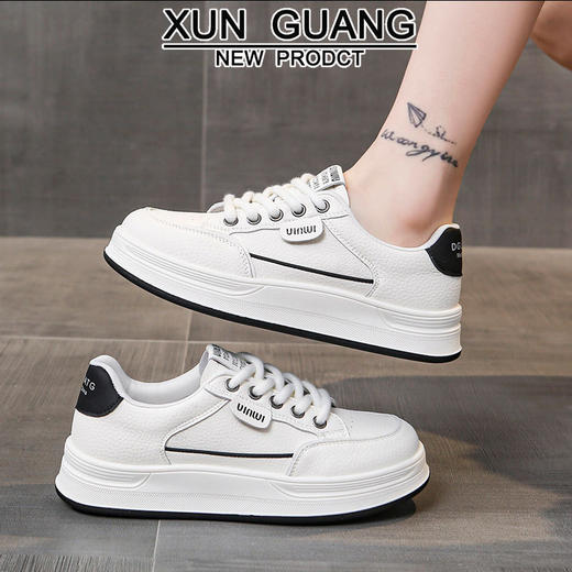 头层牛皮真皮小白鞋平底板鞋新款休闲鞋女款运动鞋11111 商品图2