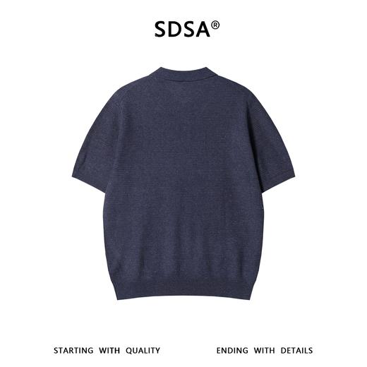 SDSA男装2026新款高贵轻奢复古肌理感针织翻领短袖T恤百搭休闲 商品图4