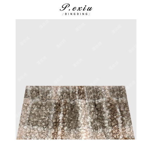 04-4潘依绣丁丁宠粉复古撞色格纹圈圈纱厚款显瘦鱼尾半身裙Q61498 商品图2