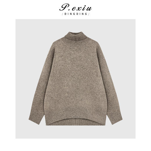 04-4潘依绣丁丁宠粉【雾冬】100%绵羊毛软糯松弛感高领针织毛衣ZZ1097 商品图2