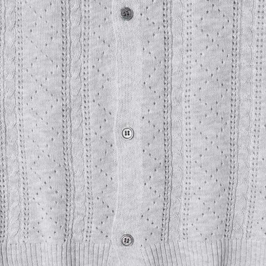 SDSA男装2026新款高贵轻奢竖条镂空提花短袖针织开衫宽松复古上衣 商品图3