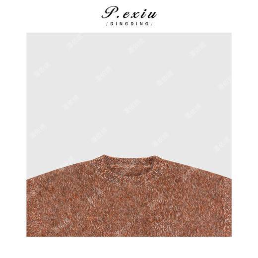 04-4潘依绣丁丁宠粉100%绵羊毛进口花纱慵懒感圆领针织毛衣 Q17330 商品图2