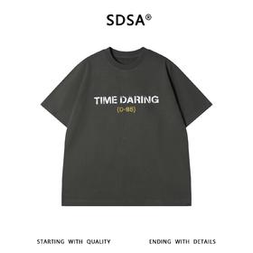 SDSA男装2026新款高贵轻奢做旧字母设计感T恤宽松短袖休闲