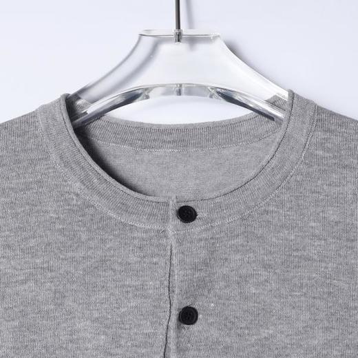 SDSA男装2026新款轻奢基础款老钱风针织半纽扣圆领短袖T恤百搭 商品图1