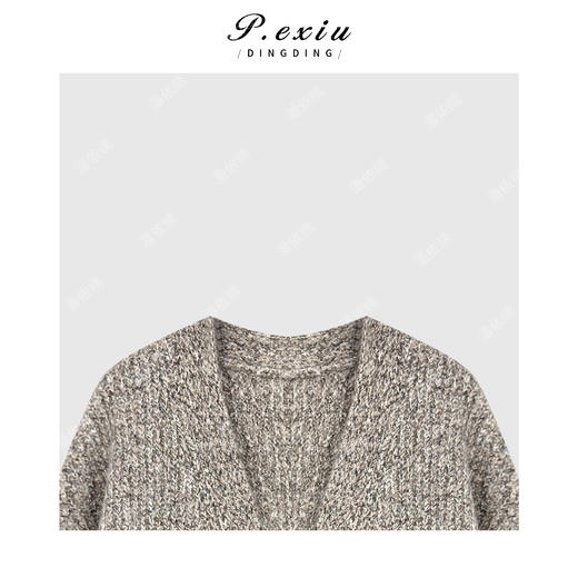 04-4潘依绣丁丁宠粉马海毛绵羊毛花纱高级感慵懒加厚针织开衫 Q19251 商品图2