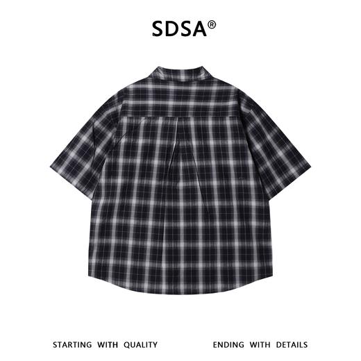 SDSA男装2026新款高贵轻奢日系少年感撞色格纹格子短袖衬衫百搭 商品图4