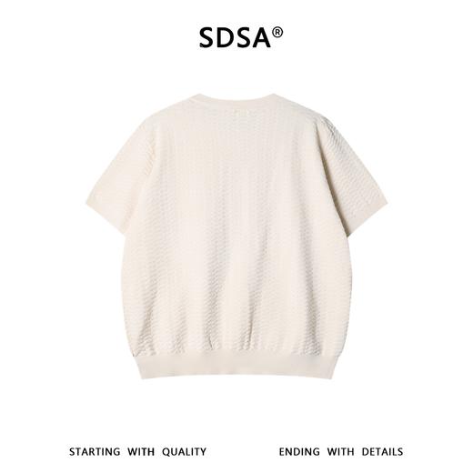 SDSA男装2026新款高贵轻奢提花肌理亨利领短袖针织衫宽松复古上衣 商品图4