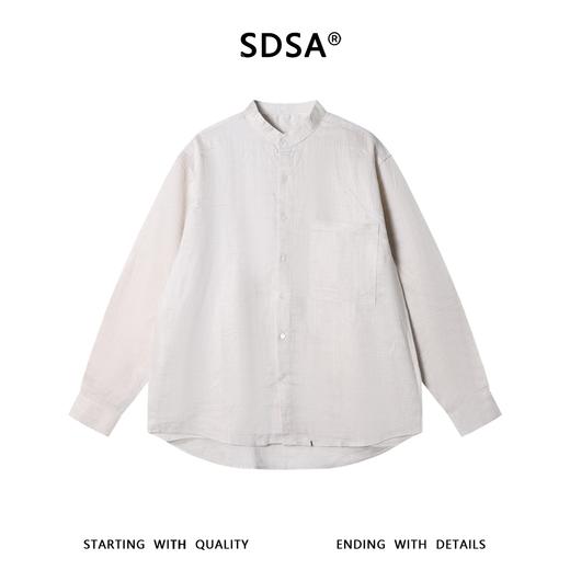 SDSA男装2026新款高贵轻奢日系少年感纯色立领长袖衬衫百搭时尚 商品图0
