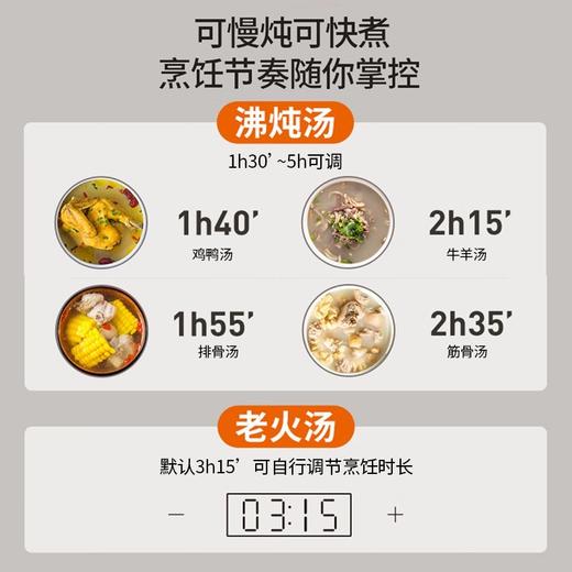 九阳电炖锅高温瓷煲汤锅全自动沸炖家用炖汤电砂锅陶瓷炖盅煮粥锅 商品图10