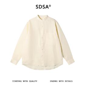 SDSA男装2026新款高贵轻奢日系少年感纯色立领长袖衬衫百搭时尚