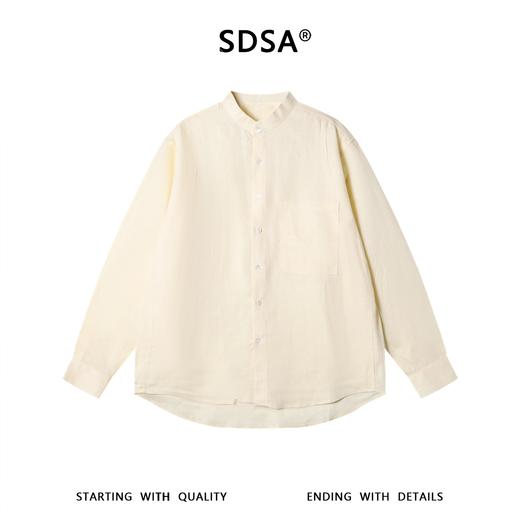 SDSA男装2026新款高贵轻奢日系少年感纯色立领长袖衬衫百搭时尚 商品图0