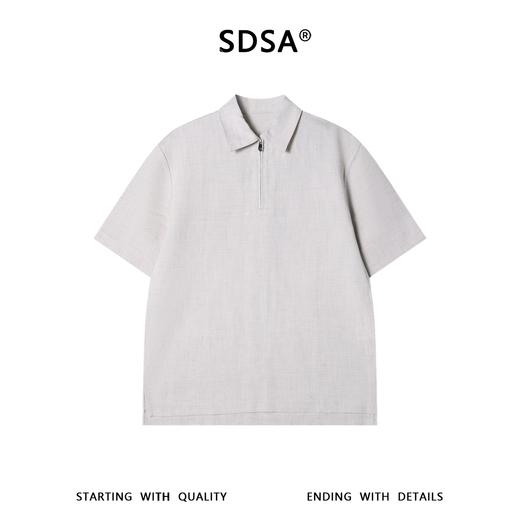SDSA男装2026新款高贵轻奢半拉链翻领短袖Polo衫宽松休闲上衣 商品图0