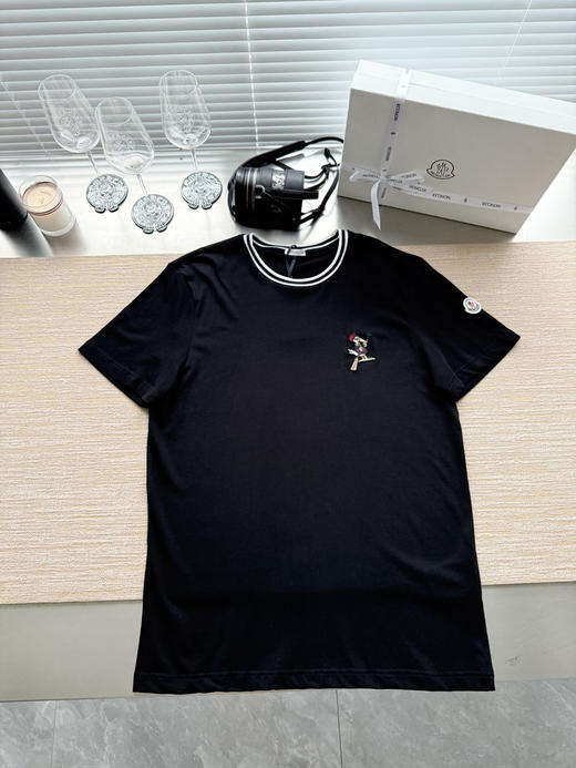 蒙口 26ss小鸟刺绣章仔短袖T恤 商品图1