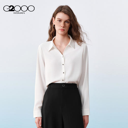 G2000女装SS26商场新款【防紫外线】柔软气质百搭休闲长袖衬衫61241011 商品图0