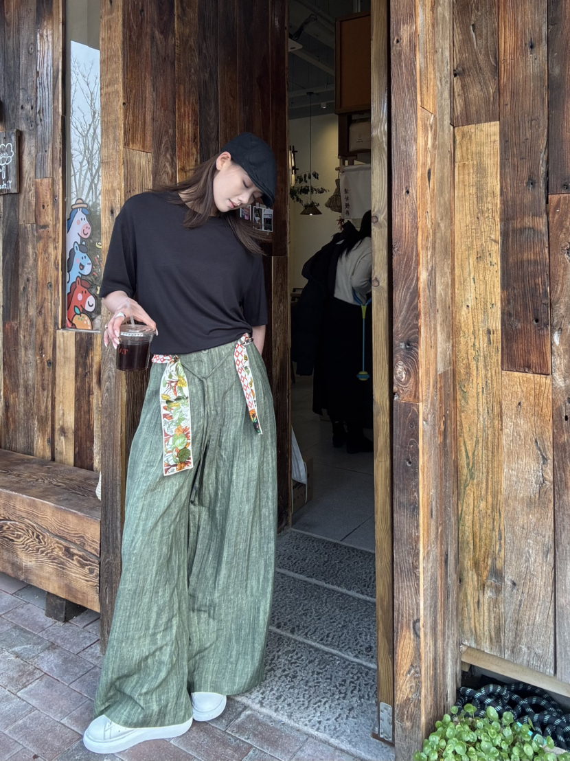 【绿野仙踪】噢蜜ooomeooo麻感大长腿宽腿裤