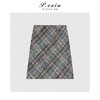 04-4潘依绣丁丁宠粉【咖啡下午茶】羊毛复古格纹A字毛呢半身裙 W-63483 商品缩略图0