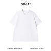SDSA男装2026新款高贵轻奢简约时尚纯色小V翻领短袖T恤宽松休闲 商品缩略图0