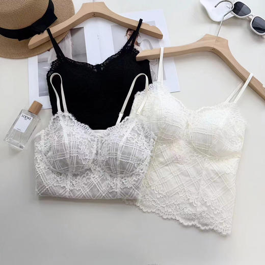 SUNJ6112格子睫毛蕾丝美背吊带 商品图4