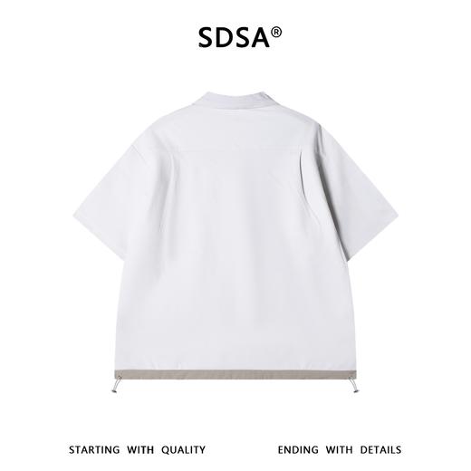 SDSA男装2026新款轻奢潮牌下摆拼接设计半拉链翻领短袖T恤百搭 商品图4