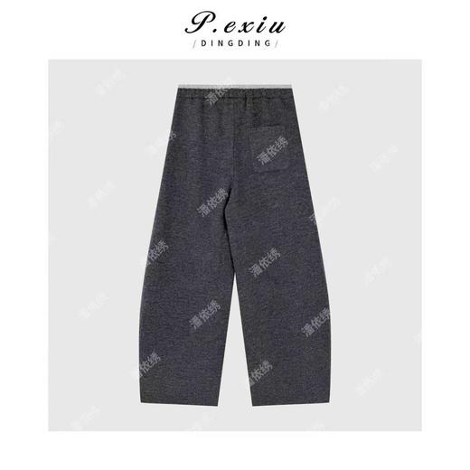 04-4潘依绣丁丁宠粉人丝休闲百搭撞色腰头松紧腰弯刀休闲裤W-63481 商品图2